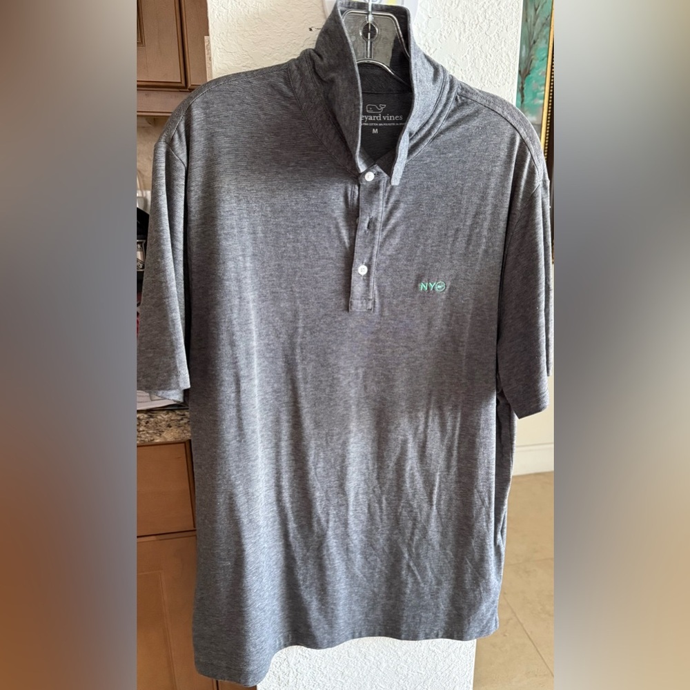 Vineyard Vines Gray Polo Shirt with Embroidered Logo